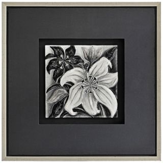 Molded Glass Floral I 26" Square Framed Wall Art   #Y2798