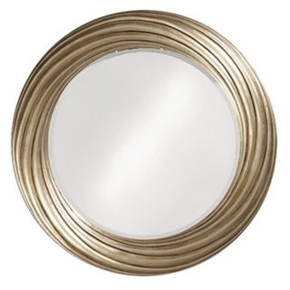 Burnished Silver Leaf Swirl 33 Wide Wall Mirror   #05779  