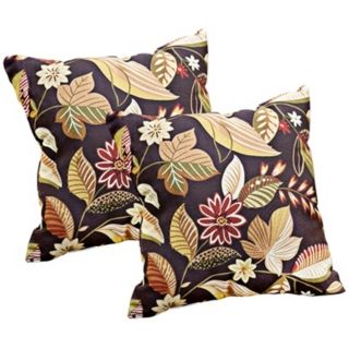 Set of 2 Timberland Floral Outdoor Accent Pillows   #W6235