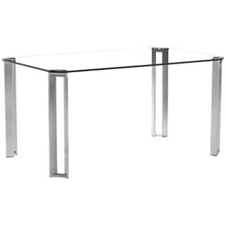 Zuo Plume Clear Glass Modern Dining Table   #V9259