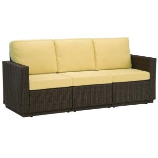Riviera Brown Harvest Fabric 3 Cushion Outdoor Sofa   #T1331