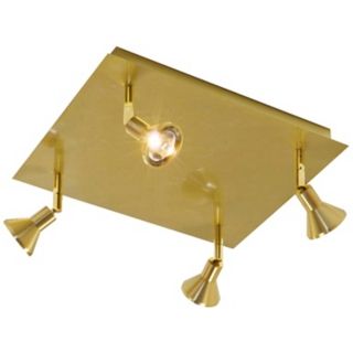 Lichtstar Brushed Brass 4 Spotlight Square Ceiling Fixture   #U9009 U8785
