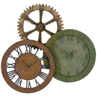 Uttermost 3 in 1 Hand Forged Metal 35" Wide Wall Clock   #J1469