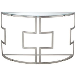 Geometric Tempered Glass Sofa Table   #W8026
