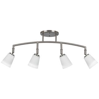 Pro Track Brushed Steel and Opal Glass 4 Light Fixture   #V2146