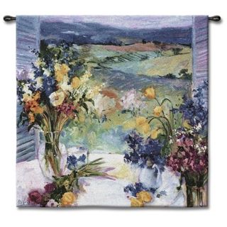Tuscan Wildflowers Small 35" Square Wall Tapestry   #J8684