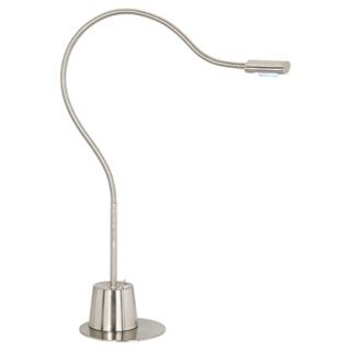 LED Extended Gooseneck Brushed Nickel Desk Lamp   #49973