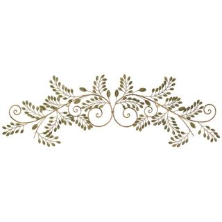 Laurel Leaves Gold and Green 44" Wide Metal Wall Decor   #R3254
