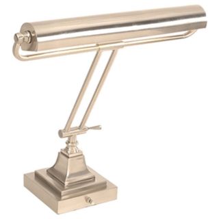 Square Base Solid Brass Piano Lamp in Satin Nickel   #01034