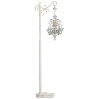 Four Light White Beaded Floor Stand Chandelier   #64835 47388