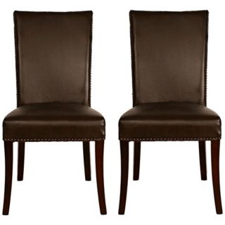 Set of 2 Soho Havana Bicast Leather Dining Chairs   #T7311