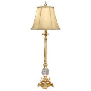 Wildwood Antique Brass and Crystal Buffet Table Lamp   #P4111