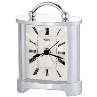 Bulova Regent Silverplate 2 3/4" Wide Clock   #F6730