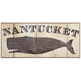 Nantucket Whale 36 Wide Framed Vintage Wall Art