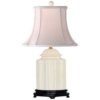 Ivory Scalloped Jar Porcelain Table Lamp   #V2512