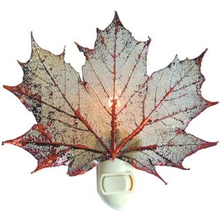 Antique Copper Real Leaf Sugar Maple Night Light   #20115