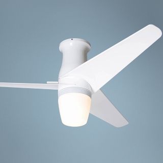 50"  Velo Gloss White Hugger Ceiling Fan with Light Kit   #J4045