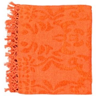 Surya Tristen Orange Spice Throw Blanket   #R6621