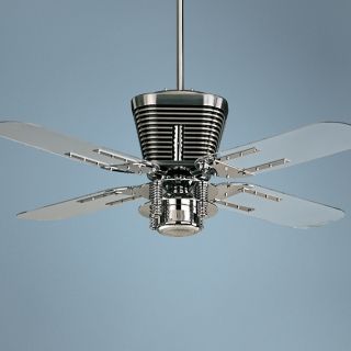 52" Quorum Retro Chrome Ceiling Fan with Light Kit   #H5451