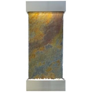 Classic Quarry 58" Raja Slate Stainless Steel Wall Fountain   #X9102