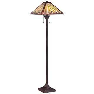 Tanner Mission Tiffany Style Quoizel Floor Lamp   #V1729