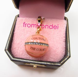 Authentic Juicy Couture Pink Basketball Ball Court Sports Gold Charm