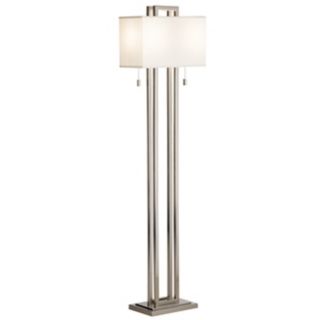 Possini Euro Design Double Tier Brushed Nickel Floor Lamp   #51639