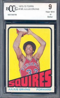 1972 73 Topps 195 Julius Erving RC Rookie BGS BCCG 9