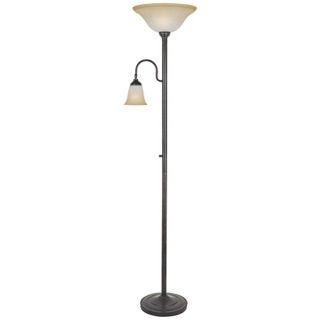 Lite Source Thiago Bronze Torchiere Lamp with Reading Arm   #V1099