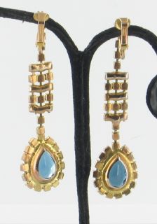 Vintage Gorgeous Juliana Blue RS Drop Earrings Fab