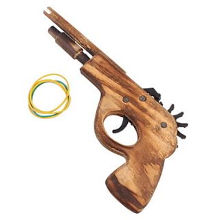 Pistola de Madera con Disparador de Hule (Juguete)