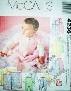 Pattern Sewing McCalls Baby Layette Bunting Jumpsuit Hat Blanket New