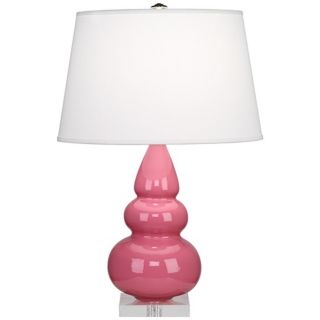 Robert Abbey Pink Triple Gourd Ceramic Table Lamp   #V4263