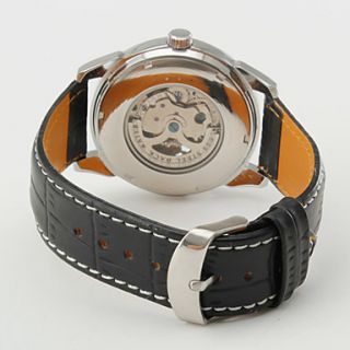 USD $ 18.69   Mens PU Analog Mechanical Wrist Watch (Black),