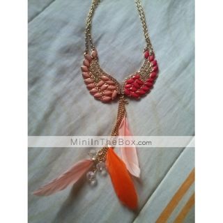 USD $ 7.69   Angel Wings Feathers Pendant Necklace,