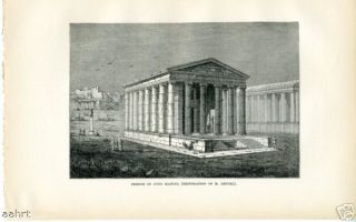 Italy Rome Temple of Juno Matuta 1884 Antique Print