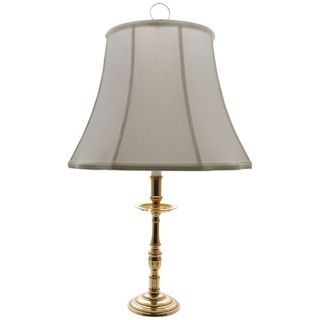 Old Dominion Brass White Shade Candlestick Table Lamp   #J9039