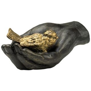 A Bird in the Hand Iron and Bronze Sculpture   #R0775