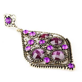 EUR € 2.93   Resina Roxo pontas Gem studded brincos ocos, Frete