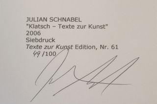 Signed 2006 Julian Schnabel Klatsch Gossip Serigraph
