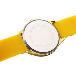 USD $ 5.79   Fashionable Quartz Wrist Watch with Yellow Silicone Band