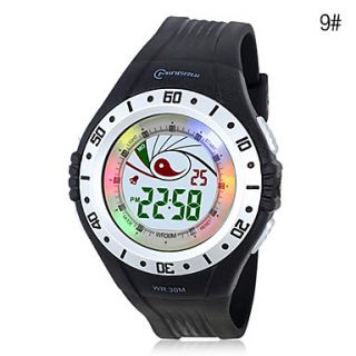 USD $ 9.89   Unisex Chronograph And Water Resistant PU Digital