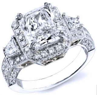 90 Ct Radiant Cut Genuine Diamond Engagement Anniversary Wedding
