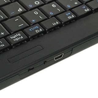 84 Key Slim Portable Rechargeable Bluetooth Wireless Keyboard   Black