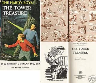 1959 The Tower Treasure 1 Hardy Boys Dixon Nice HC