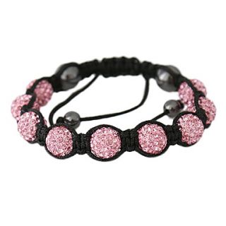EUR € 12.87   pur Shamballa Bracelet perles de couleur noeud (rose