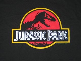 Jurassic Park Original Movie Logo Black T Shirt New
