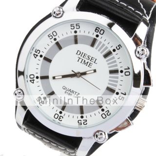 USD $ 5.99   PU Band Quartz Wrist Watch For Women(Black),