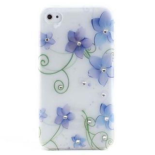 EUR € 3.03   blå blomster mønster vanskelig sak for iPhone 4 og 4S