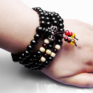 EUR € 3.95   108 cuentas de ébano pulsera de madera, ¡Envío